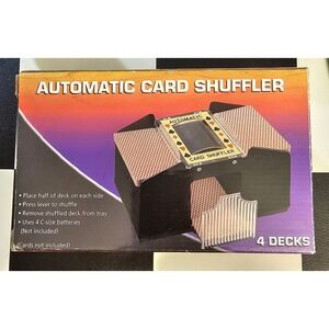 Card Shuffler 2/4/6 Deck, Automatic Electric Playing Card Shuffler, Battery Oper